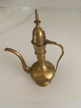 Vintage Indian Brass Teapot, Genie Lantern incense burner. Nice condition.